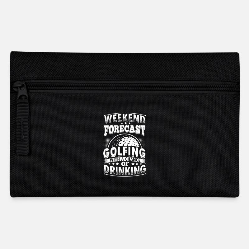 Funny Golf Golfing Shirt Forecast - Pencil Case - black