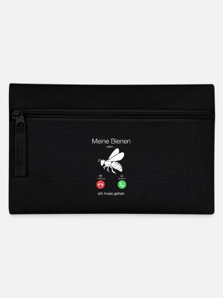 T-Shirt Geschenk - Imker Bienen rufen, muss gehen - Federtasche - Schwarz