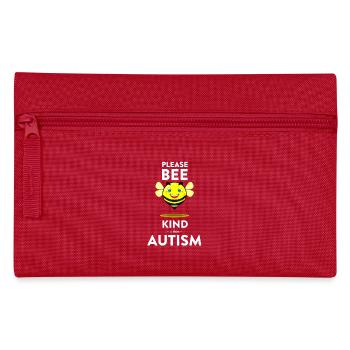 Biene mit Botschaft für Autismus - Federtasche - Rot - Vorne