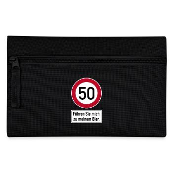 50 Führen Sie mich zu meinem Bier 50 Geburtstag - Federtasche - Schwarz - Vorne