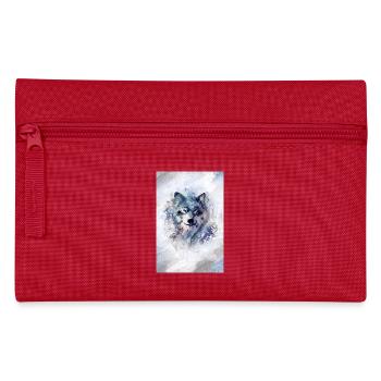 Wolf in a snowstorm grey version - Pencil Case - red - Front