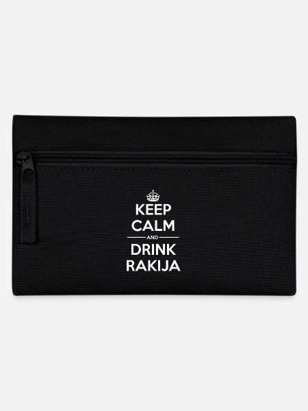 Drinks Keep calm Rakija - Federtasche - Schwarz