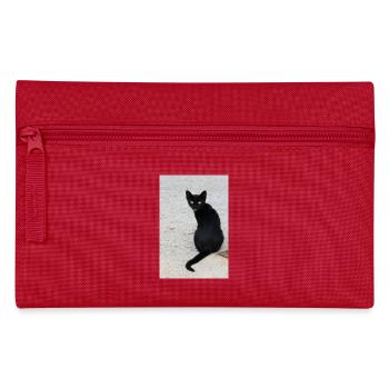 Katze schwarz - Federtasche - Rot - Vorne