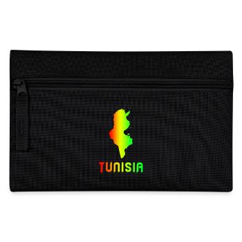 Tunesien Regenbogen Landkarten Design / Geschenk - Federtasche - Schwarz - Vorne