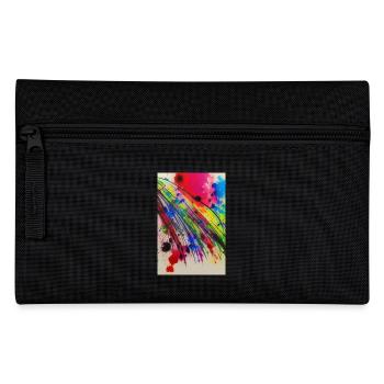 Farbspritzer und Linien - Federtasche - Schwarz - Vorne