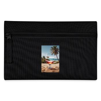 Beach wine glass - Pencil Case - black - Front