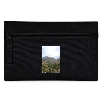 Mountain Mountains Mountain Landscape Poster - Pencil Case - black - Front