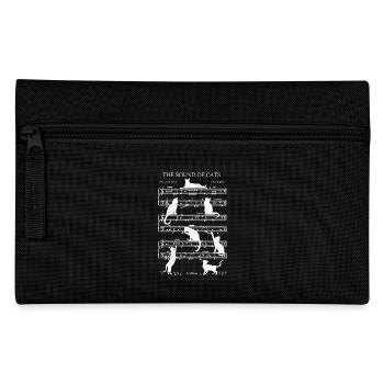 Chats musical notes - thème blanc - Trousse - noir - Devant