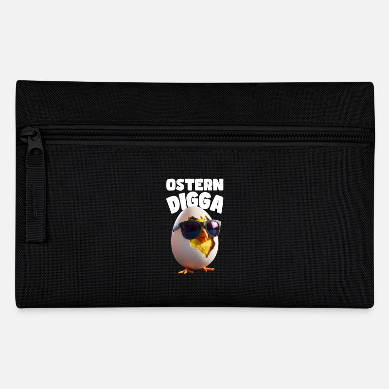 Funny Easter Digga Design with Chick and Egg - Pencil Case - black