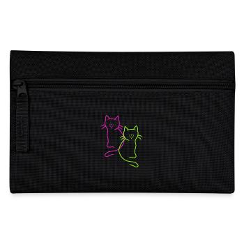 Coeur de chats rétro - Trousse - noir - Devant