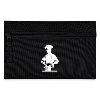 Kitchen Chef and Home Cook Silhouette Portrait - Pencil Case - black - Front