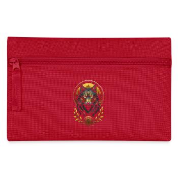 Medieval Wolf Gold - Pencil Case - red - Front
