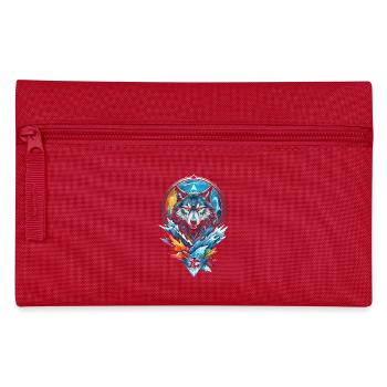 Geometrischer Wolf Wasser und Feuer - Federtasche - Rot - Vorne