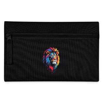 Colorful multicolored lion - Pencil Case - black - Front