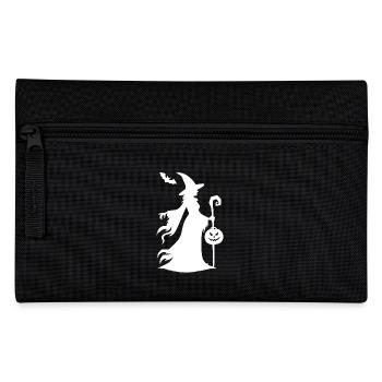 Sorcière d’Halloween avec citrouille et magie de chauve-souris - Trousse - noir - Devant