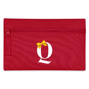 Lettre q nœud jaune - Trousse - rouge - Devant