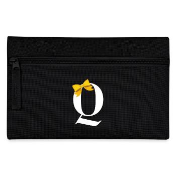 Letter q yellow bow - Pencil Case - black - Front