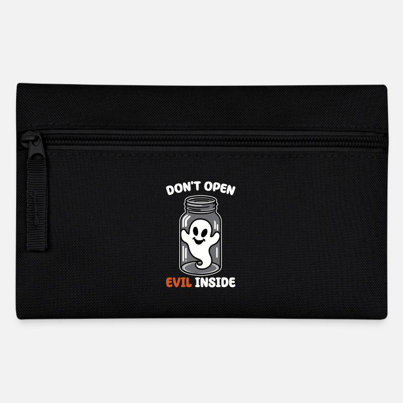 Don't open it – evil in it! Funny ghost design - Pencil Case - black