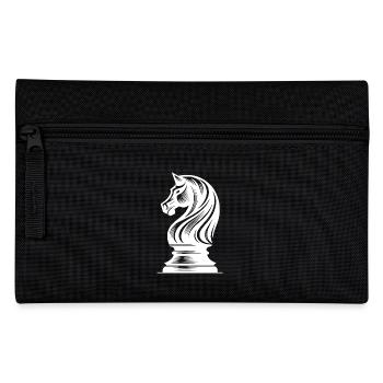 Chess Set Horse Chess Figure Knight Drawing - Pencil Case - black - Front
