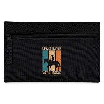 Horses make life more beautiful - Pencil Case - black - Front