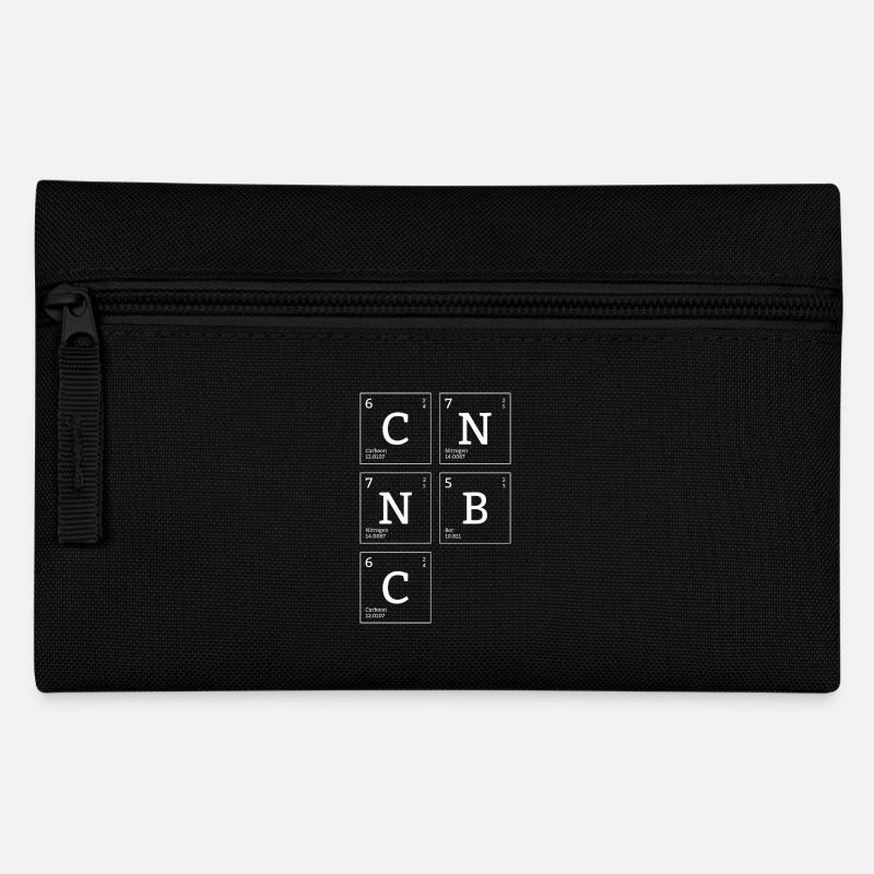 Sportliches Periodensystem der Elemente C N N B C - Federtasche - Schwarz