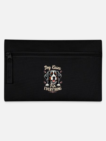 Hundekuss Hund Hundefreund - Federtasche - Schwarz