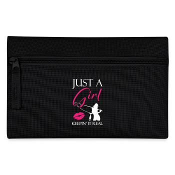 Jus a Girl Keepin it Real Fishing - Pencil Case - black - Front