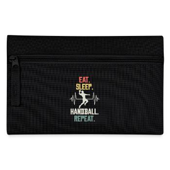 Eat Sleep Handball Repeat - Sportliches Design für - Federtasche - Schwarz - Vorne