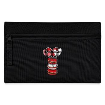 Valentinstag-Macaron-Stapel mit Büffelkaro-Herzen - Federtasche - Schwarz - Vorne