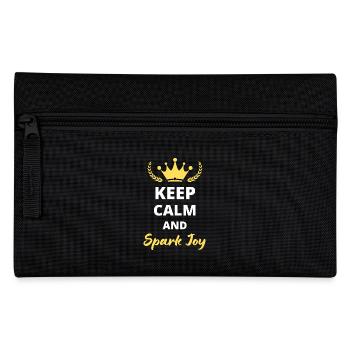 "Keep Calm and Spark Joy" - Positive and Inspiring - Pencil Case - black - Front