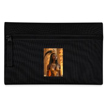 Maât, déesse couronnée de plumes, tenant des écailles de - Trousse - noir - Devant
