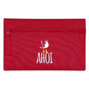 Möwe - Ahoi - Nordsee - Geschenk - Federtasche - Rot - Vorne