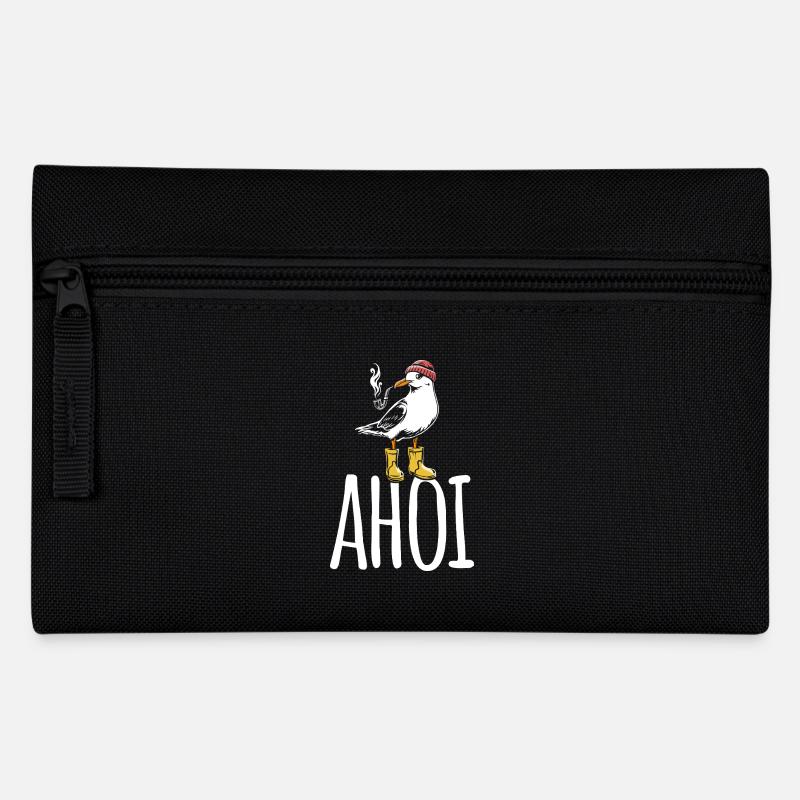Möwe - Ahoi - Nordsee - Geschenk - Federtasche - Schwarz