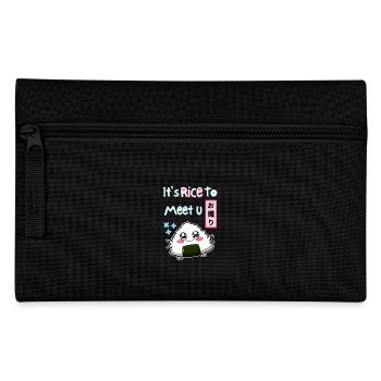 It's Rice To Meet You. Black Version. - Pencil Case - black - Front