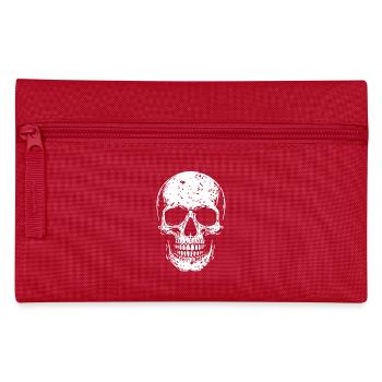 Totenkopf - Federtasche - Rot - Vorne