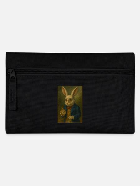 Weißer Hase - Federtasche - Schwarz