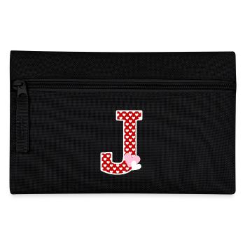 Buchstabe j Herz - Federtasche - Schwarz - Vorne