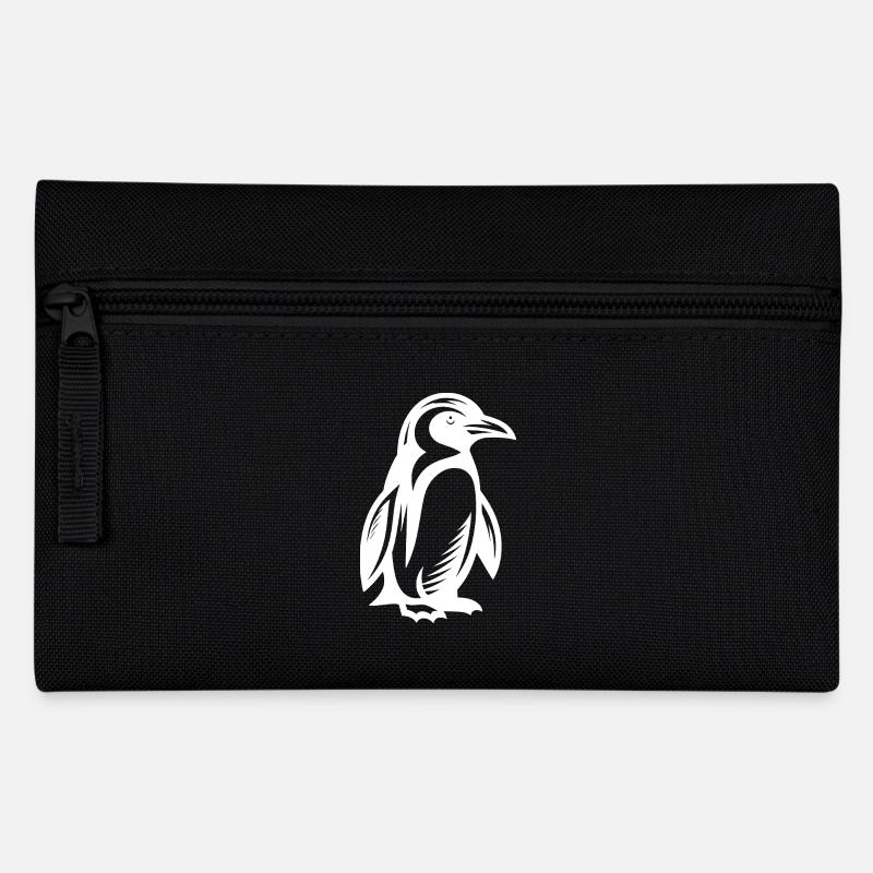 Mignon queue de pie porteur pingouin style tatouage - Trousse - noir