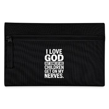 Ich liebe Gott, aber manche seiner Kinder nerven! - Federtasche - Schwarz - Vorne