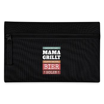 Mom at the Grill - Funny BBQ Saying - Pencil Case - black - Front