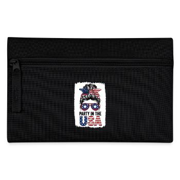 Amerikanische Flagge Party in den USA 4. Juli Patriotisch - Federtasche - Schwarz - Vorne