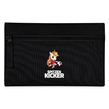 Fußball Einhorn Spruch - Spitzen Kicker - Federtasche - Schwarz - Vorne
