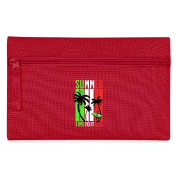 Sommer T-Shirt Unisex Surfer Strand Design Italien - Federtasche - Rot - Vorne