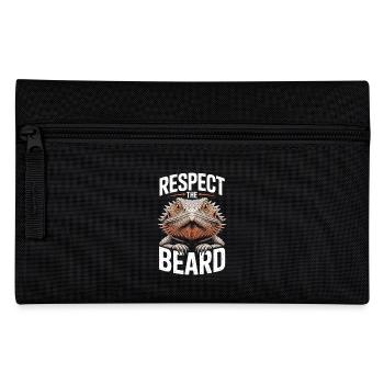 Respect the Beard! Bartagame Reptil Terraristik - Federtasche - Schwarz - Vorne