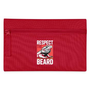 Respect the Beard! Bearded Dragon Reptile Terraristics - Pencil Case - red - Front