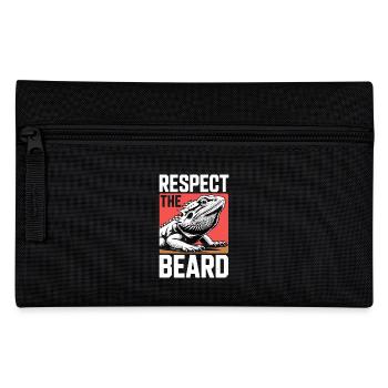 Respect the Beard! Bartagame Reptil Terraristik - Federtasche - Schwarz - Vorne