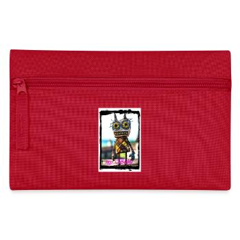 Poupée de chiffon colorée avec un visage curieux - Trousse - rouge - Devant