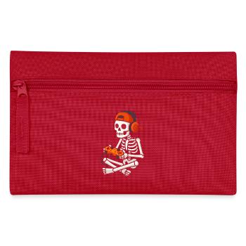 Skeleton Gamer in Headphones Halloween - Pencil Case - red - Front