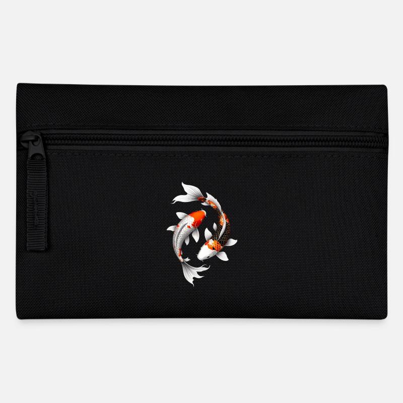 Glowing Spiral Koi Carp - Pencil Case - black