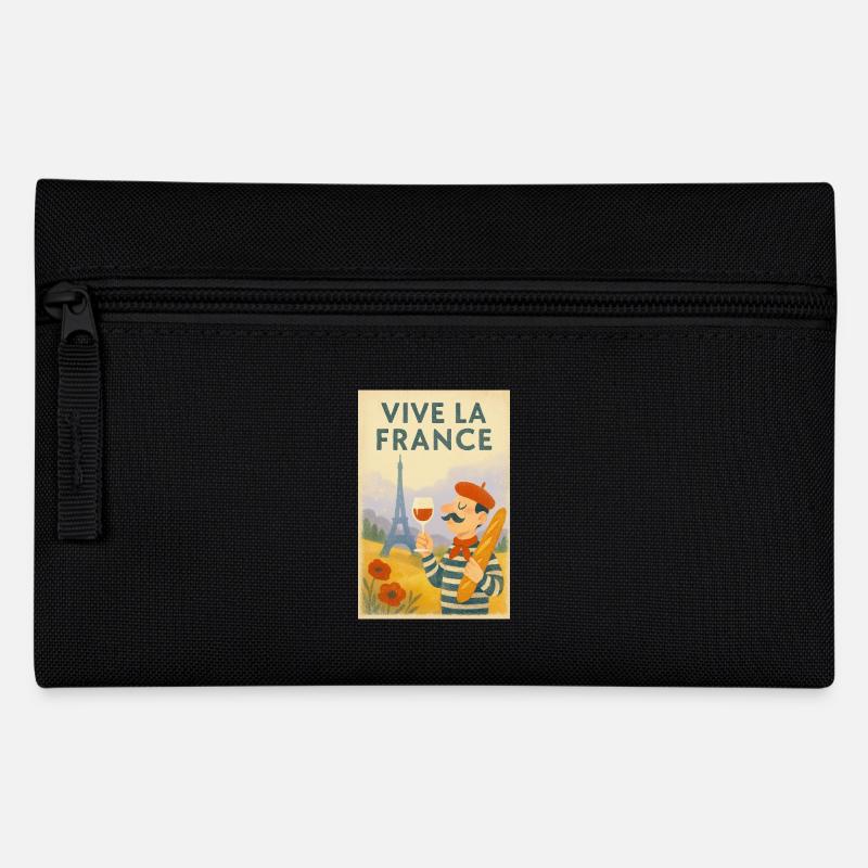 Lang lebe Frankreich Vintage Baguette - Federtasche - Schwarz